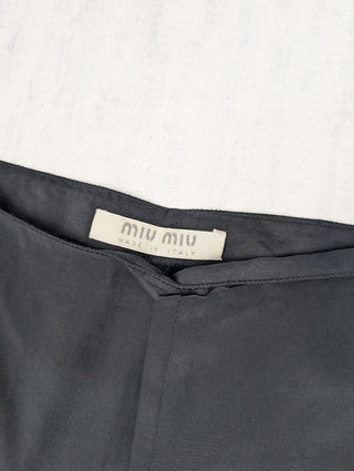 Black Sheer Shorts With Ribbon At The Hem