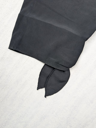 Black Sheer Shorts With Ribbon At The Hem