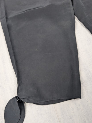 Black Sheer Shorts With Ribbon At The Hem