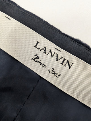 Navy Wool Skirt With Ribbon Detail