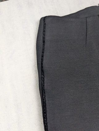 Black Wool Pants With Velvet Strip On The Side