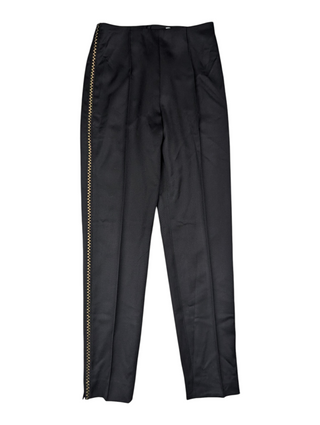 Black Wool Pants With Details On The Side