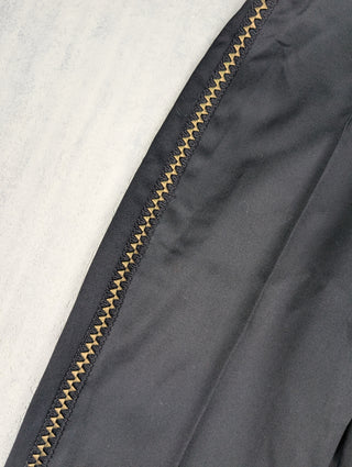 Black Wool Pants With Details On The Side