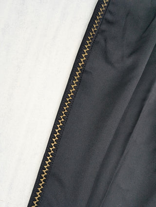 Black Wool Pants With Details On The Side