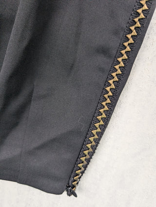 Black Wool Pants With Details On The Side