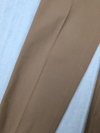 Brown Pants With Leather Tab On Waist