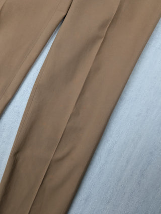 Brown Pants With Leather Tab On Waist