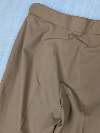 Brown Pants With Leather Tab On Waist