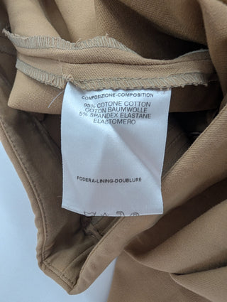 Brown Pants With Leather Tab On Waist