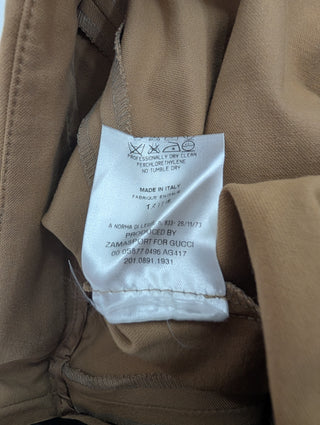 Brown Pants With Leather Tab On Waist