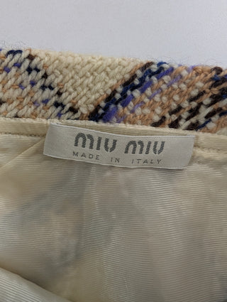 Multicolored Wool Knit Crop Top With Ribbon