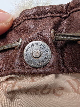 Rare Brown Galliano Shoulder Bag With Metal Accessories And Fur