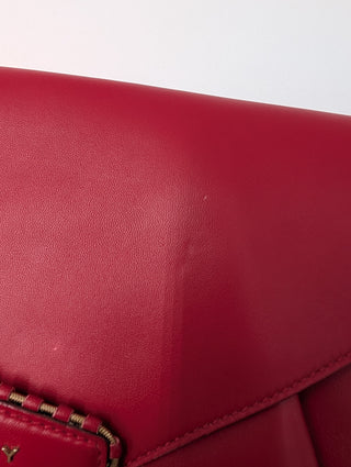Red Leather Antigona Envelope Clutch