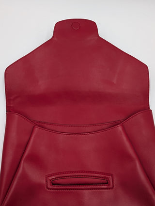 Red Leather Antigona Envelope Clutch