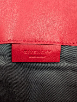 Red Leather Antigona Envelope Clutch