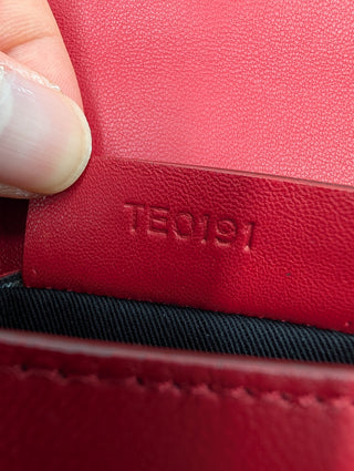 Red Leather Antigona Envelope Clutch