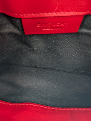 Red Leather Antigona Envelope Clutch