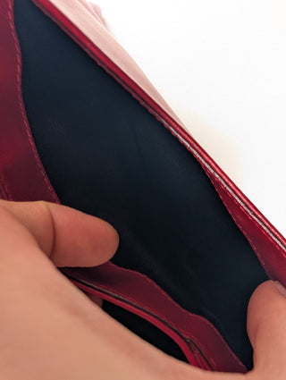 Red Leather Antigona Envelope Clutch