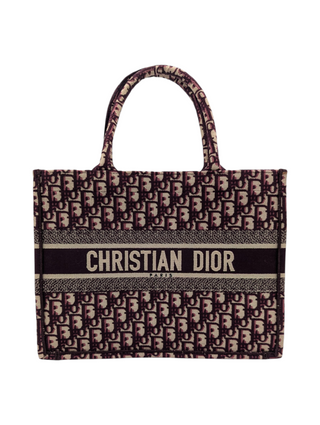Burgundy Book Oblique Canvas Medium Tote Bag