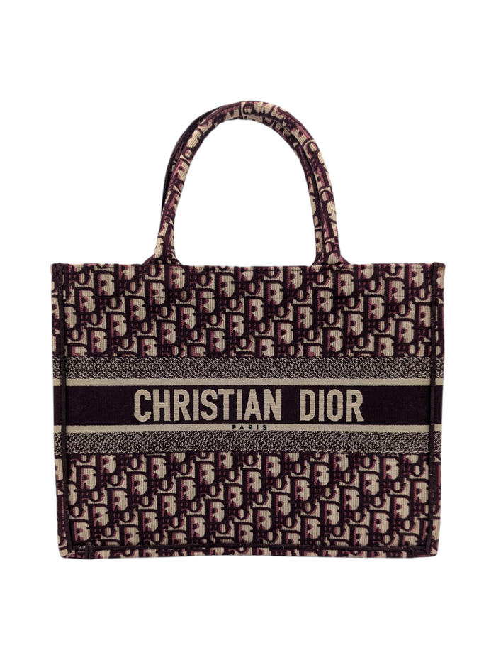 Burgundy Book Oblique Canvas Medium Tote Bag