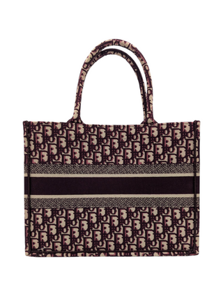 Burgundy Book Oblique Canvas Medium Tote Bag