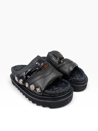 Black Embellished Sandals