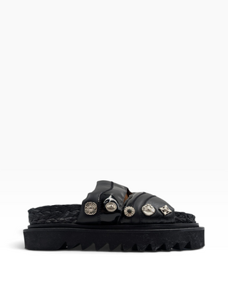 Black Embellished Sandals