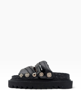 Black Embellished Sandals