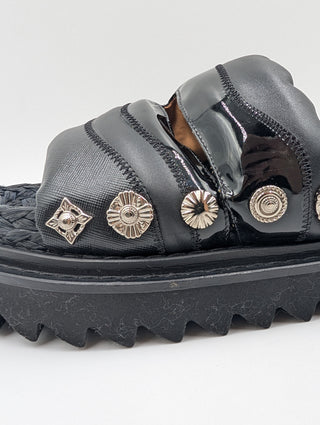 Black Embellished Sandals