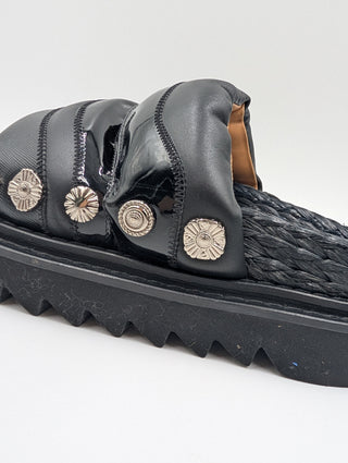 Black Embellished Sandals