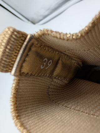 Dior F Two Point Zero Gold Leather And Lurex Fabric Slip On Sock Sneakers