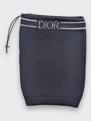 Dior Blue Logo Wool Neck Warmer