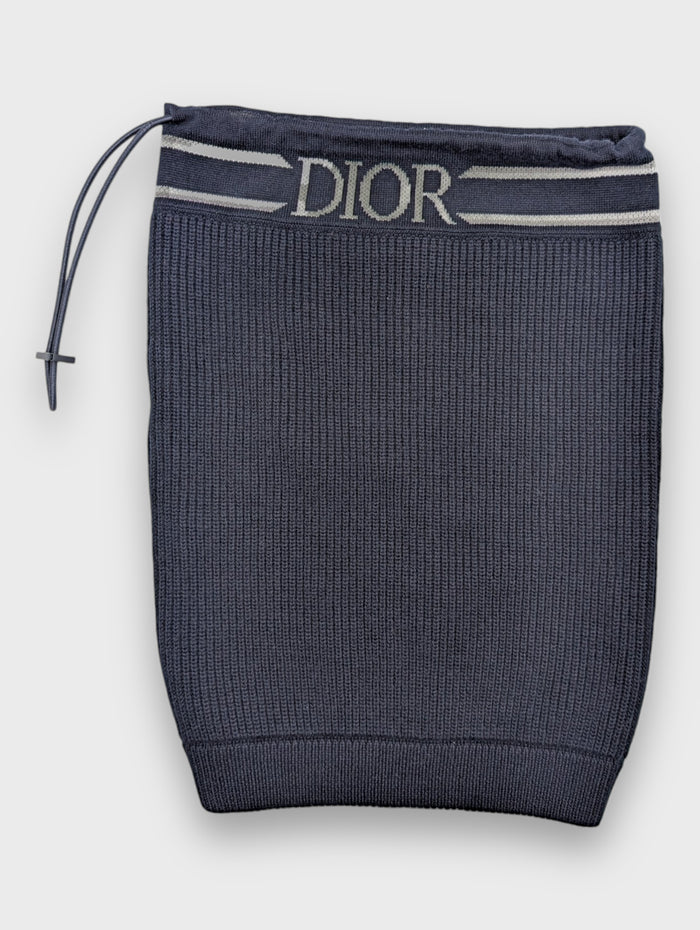 Dior Blue Logo Wool Neck Warmer