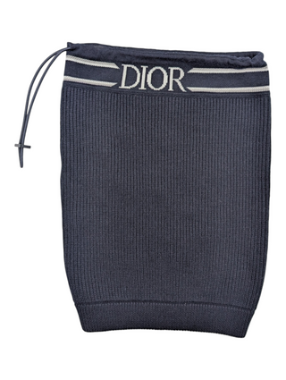 Blue Dior Logo Wool Neck Warmer