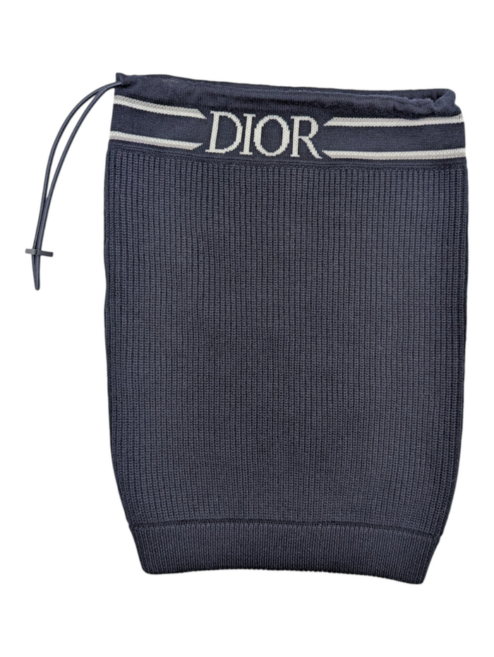 Blue Dior Logo Wool Neck Warmer