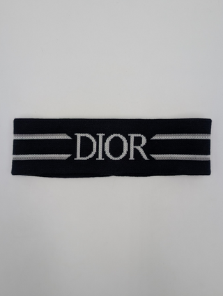 Blue Dior Logo Wool Headband