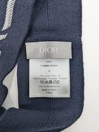 Blue Dior Logo Wool Headband