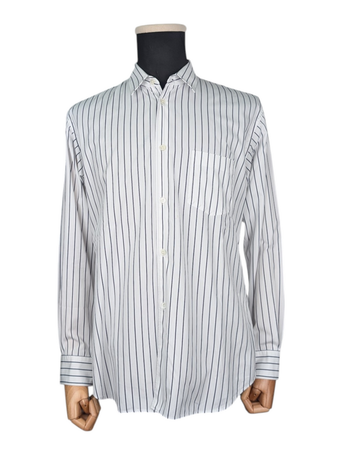 White Striped Shirt With Blue Stripes