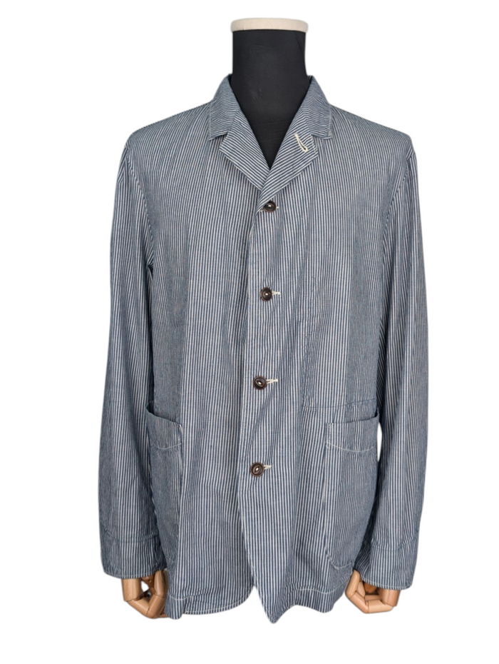 Blue Striped Jacket With Buttons