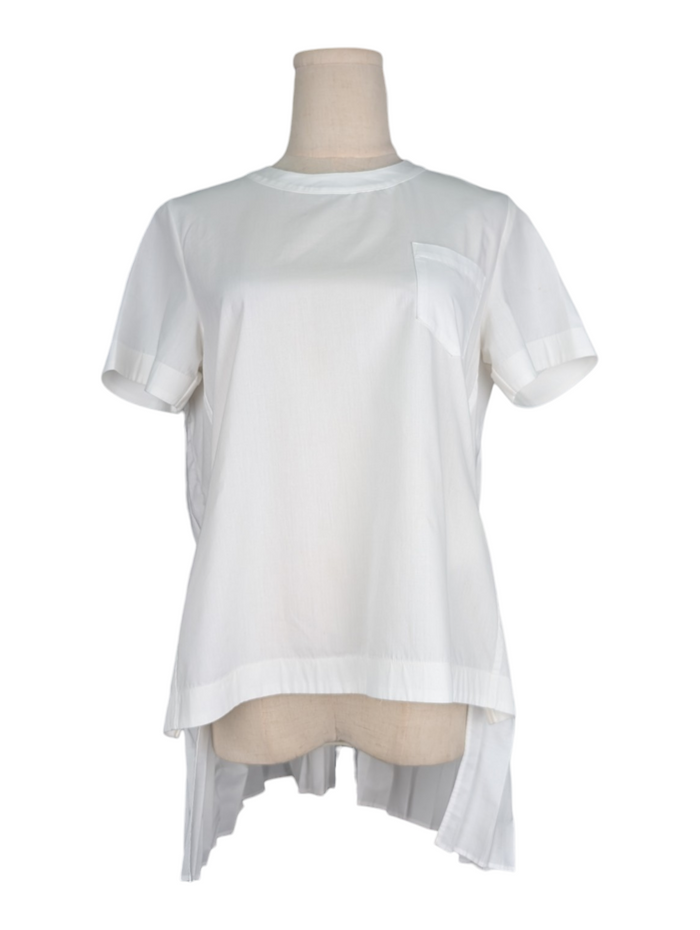 White Top With Pleated Back