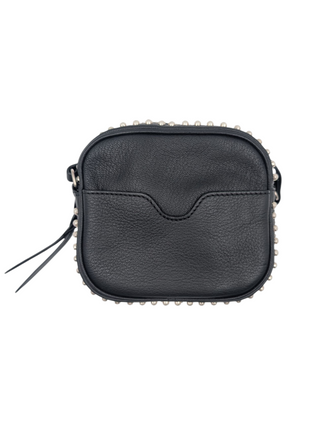 Black Floral Embroidered And Studded Crossbody Bag