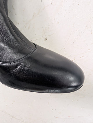 Black Over-The-Knee Soft Leather Boots