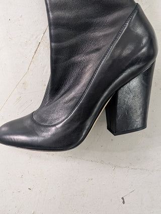Black Over-The-Knee Soft Leather Boots