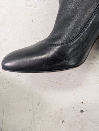Black Over-The-Knee Soft Leather Boots