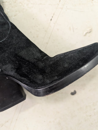 Black Suede Over-The-Knee Leather Boots