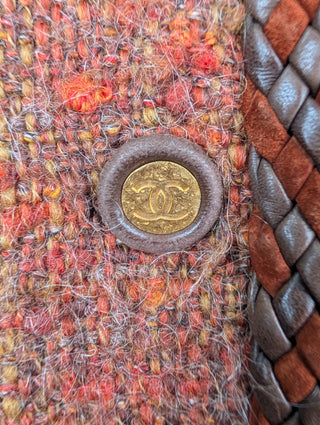Chanel Vintage Brown Wool Tweed Jacket With Leather Trims, view 6