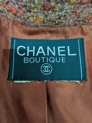 Chanel Vintage Brown Wool Tweed Jacket With Leather Trims, view 11