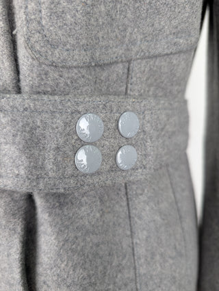 Patrizia Pepe Grey Wool Coat With Waistbelt, view 3