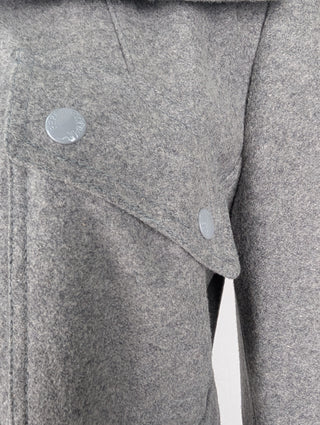 Patrizia Pepe Grey Wool Coat With Waistbelt, view 4