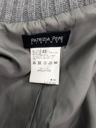 Patrizia Pepe Grey Wool Coat With Waistbelt, view 9